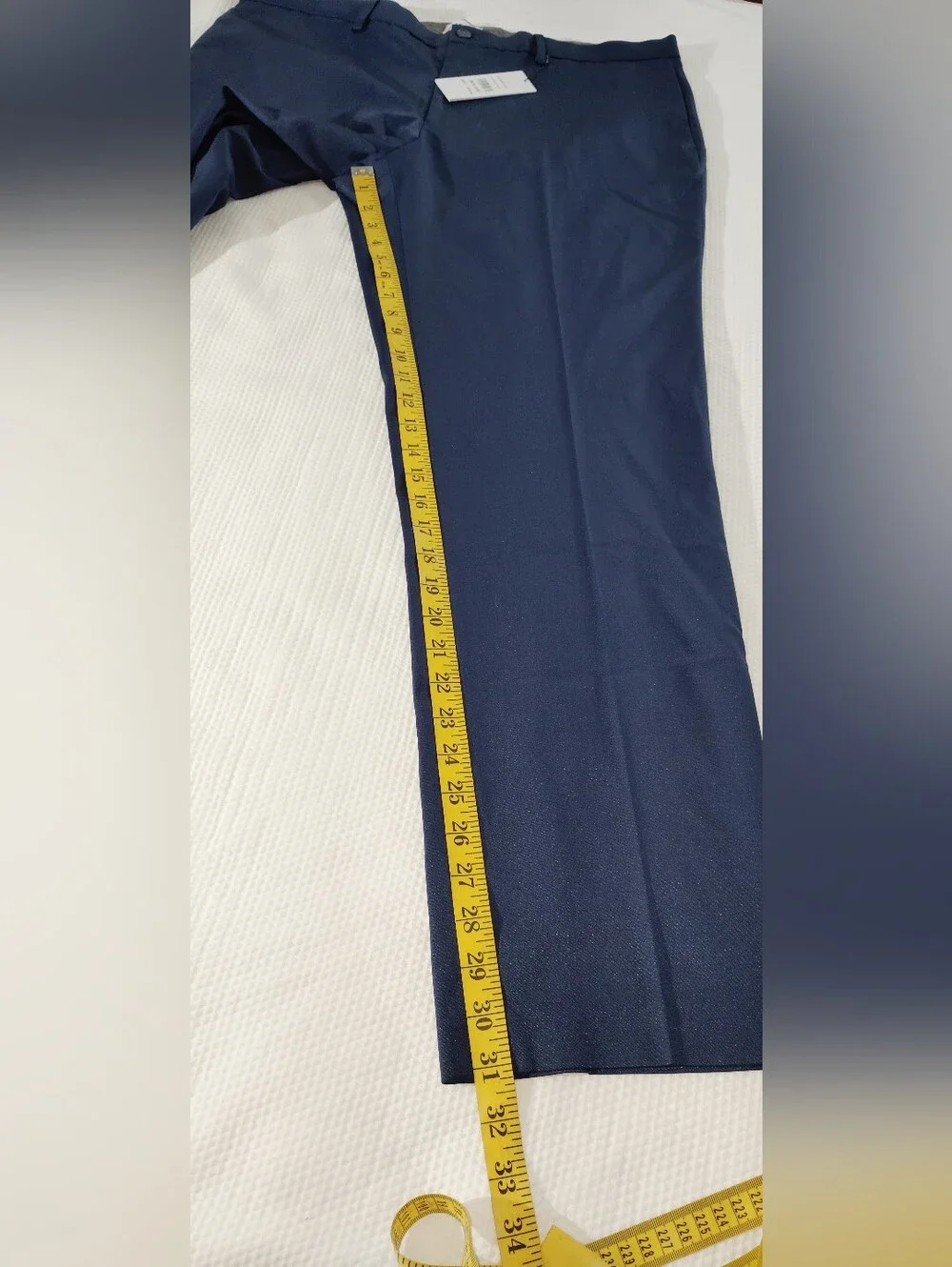 DKNY Pants Mens 36x32 Navy Blue Essential Tech Chino Slim Fit Stretch.